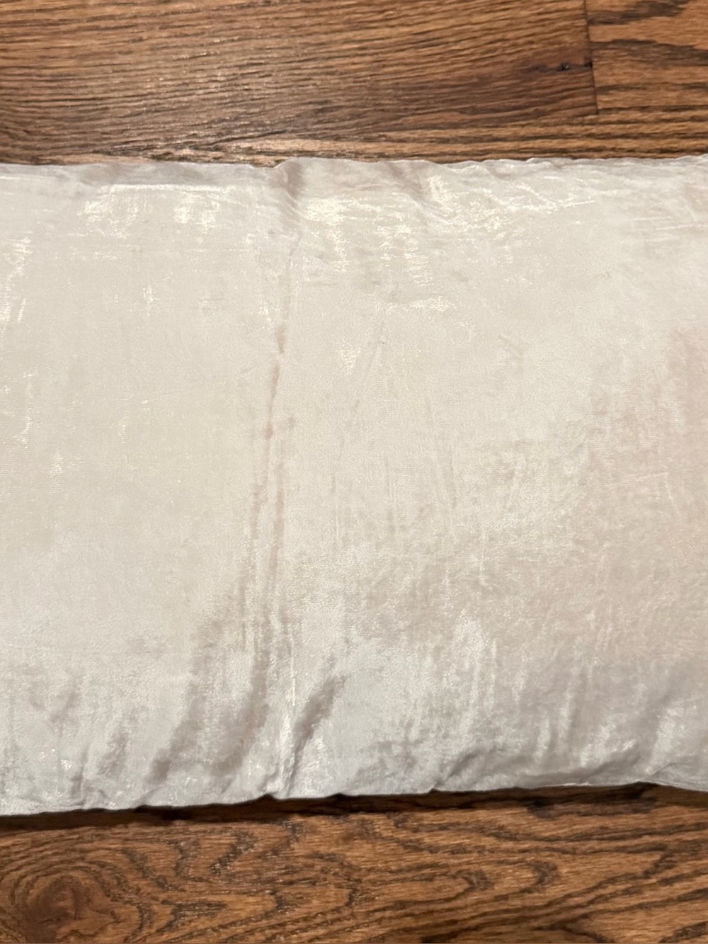West Elm Plush Velvet Lumbar Silver/Ivory insert and cover EUC